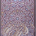 CASABLANCA - PALAIS ROYAL - Dar Ouma : porte en bois peint (zouack) : détail d'un décor géométrique (étoile à 12 branches)