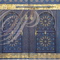 CASABLANCA - PALAIS ROYAL - Dar Ouma : porte monumentale en bois peint (zouack) : détail de la partie basse