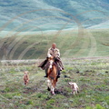 KAZAKHSTAN - ouest d'ALMATY - environs de TALAP - cavalier vieux chasseur