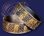 BRACELETS en filigrane lune et soleil  (argent et or) d'ESSAOUIRA