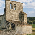 SAINTE-LIVRADE  (France - 82) -  l'église et son clocher-mur en pierres à deux baies