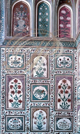 INDE (Rajasthan) - AMBER : le palais (décors peints)