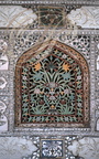 INDE (Rajasthan) - AMBER : le palais  (la salle de La Victoire ou salle des miroirs ("Shish Mahal") - détail)