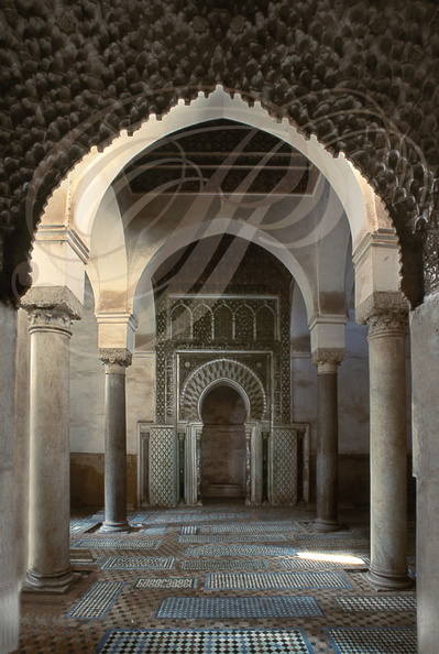 MARRAKECH - les tombeaux saadiens - le Mihrab