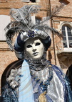 AUVILLAR - CARNAVAL DE VENISE 2014 - portrait : femme en bleu au turban 
