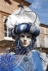 AUVILLAR - CARNAVAL DE VENISE 2014 - portrait : homme bleu au turban 