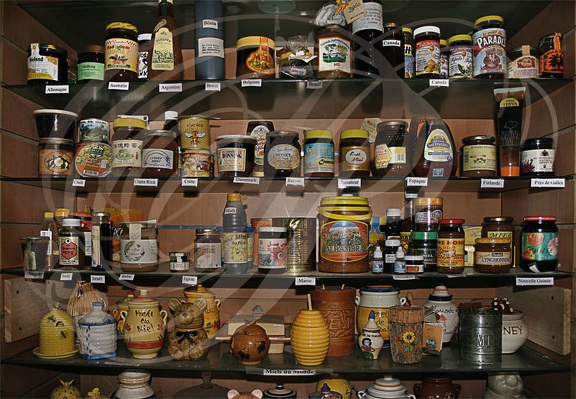 GRAMONT (France - 82) Musée du miel : collection de miels du monde (détail)