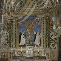 MONFORT (France 32) - église Saint-Clément : retable en bois sculpté (XVIIe siècle) de la chapelle du Rosaire