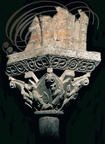 MOISSAC (France - 82) - abbatiale Saint-Pierre : le cloître (détail d'un châpiteau) 