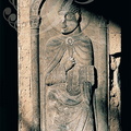 MOISSAC (France - 82) - abbatiale Saint-Pierre : le cloître (pilier de Saint-Simon)