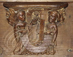 NÈGREPELISSE - église Saint-Pierre-aux-Liens : Stalles du XVe siècle (détail d'une Miséricorde)