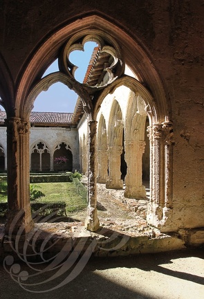 LA ROMIEU - Collégiale Saint-Pierre (XIVe siècle) : le cloître gothique méridional