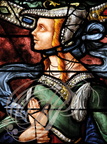 AUCH - Cathédrale Sainte-Marie : vitraux d'Arnaut de Moles (XVIe siècle) restaurés par le maître verrier Jean-Pierre Gey (Chapelle de Compassion : la Sibylle de Tibur)