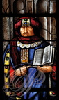 AUCH - Cathédrale Sainte-Marie : vitraux d'Arnaut de Moles (XVIe siècle) restaurés par le maître verrier Jean-Pierre Gey  (Chapelle Sainte Anne : le prophête Samuel) 