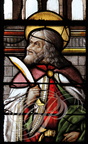 AUCH - Cathédrale Sainte-Marie : vitraux d'Arnaut de Moles (XVIe siècle) restaurés par le maître verrier Jean-Pierre Gey  (Chapelle Sainte-Catherine l'apôtre Barthélémy)