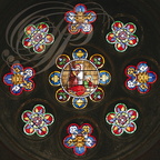 NÈGREPELISSE (France - 82) église Saint-Pierre-ès-Liens : vitrail de Dominique Rigaud, maître verrier toulousain