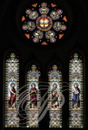 ALBEFEUILLE-LAGARDE (France - 82) église Saint-Pierrre-es-Liens : VITRAIL représentant les quatre évanglistes