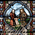 Commune de CASTELSARRASIN (France - 82) : Notre-Dame d'ALEM  : vitrail commémorant le vœu de Louis de Sancerre