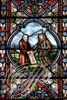 Commune de CASTELSARRASIN (France - 82) : Notre-Dame d'ALEM  : vitrail commémorant le vœu de Louis de Sancerre