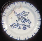 MARTRES-TOLOSANE - Faïencerie d'Art Pascale CABARÉ : assiette, décor bleu à l'ibis