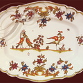 MARTRES-TOLOSANE - Faïencerie d'Art Pascale CABARÉ : plat décor ibis polychrome