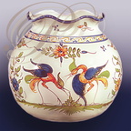 MARTRES-TOLOSANE - Faïencerie AU VIEUX MARTRES : vase decore d ibis polychromes