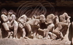 INDE (Madhya Pradesh) -  KHAJURAHO - détail d'une sculpture d'un temple
