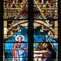 MONTAUBAN - Faubourg VILLENOUVELLE - église Saint-Jean - vitrail de la vie de saint-Jean qui designe le Messie