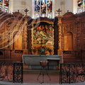 DUNES - église Sainte-Madeleine : rétable architecturé à niches du XVIIe siècle (style baroque)