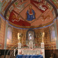 SAINT-CRÉAC - église Saint-Loup : le choeur (fresques de style gréco-byzantin du XVe siècle)