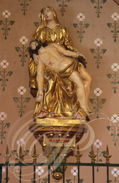 SAINT-CRÉAC - église Saint-Loup : Pieta en bois polychrome du XVIe siècle 