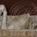 SAINT-CLAR - MAISON de l'AIL - exposition de maquettes réalisées avec différentes parties de l'ail (tiges et peaux) par la famille Gamot : cygne 