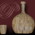 SAINT-CLAR - MAISON de l'AIL -  exposition de maquettes réalisées avec des tiges d'ail  par la famille Gamot : flacon d'Armagnac