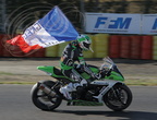 NOGARO - SUPERBIKE 2014 - Course de Superbike (finale du championnat de France) : Grégory Leblanc, champion de France, sur KAWASAKI  (tour d'honneur)