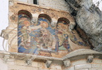 ROCAMADOUR - Le sanctuaire : chapelle Saint-Michel (fresque extérieure représentant l'Annonciation et la Visitation)