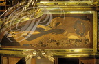 BUREAU À CYLINDRE de Louis XV - détail de marqueterie (les armes)