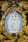 BUREAU À CYLINDRE de Louis XV - médaillon en porcelaine de Limoges 