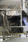 CONDOM - Domaine de Gensac : machine pour l'éraflage (ou égrappage) des grains de raisin (les grains sortant de la machine)
