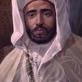 RABAT - Mausolée Mohammed V : portrait 19, par V. Zveg, du sultan Moulay Abdelhafid (règne : 1908 1912) Dynastie Alaouite