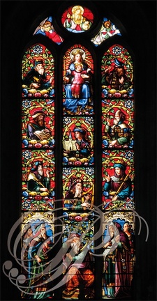 LECTOURE - Cathédrale Saint-Gervais et Saint-Protais : chapelle de la Sainte Famille (vitraux de l'Ancien Testament : l'Arbre de Jessé)