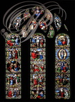 LECTOURE - Cathédrale Saint-Gervais et Saint-Protais : chapelle de l'Assomption : vitraux du XIXe siècle représentant les mystères du Rosaire (joyeux, douloureux et glorieux)
