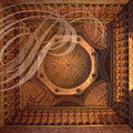 MARRAKECH - palais de la STINIYA : coupole de l'entrée en bois zouaké