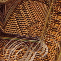 MARRAKECH - palais de la STINIYA : mouqarnas en bois zouaké dans l'écoinçon de la coupole de l'entrée