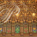 RABAT - Palais royal de Dar-Es-Salam : mouqarnas en bois zouake et chemmassiats en verre coloré (détail d'une coupole)