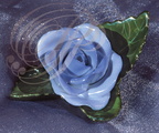 HONGRIE - HÉREND : rose bleue en porcelaine