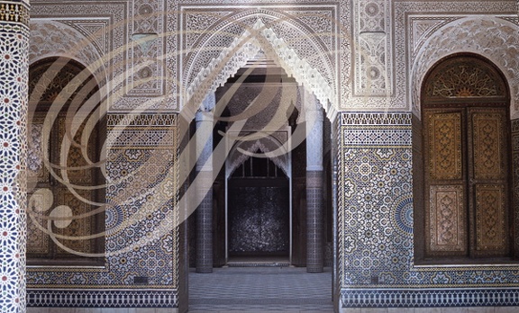 TÉLOUET - KASBAH du GLAOUI : décors des arts décoratifs marocains (gebs, zellige et zouack)