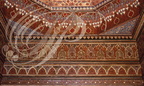 MARRAKECH - Palais de la Bahia : alcove décorée de bois peint (zouack) et sculpté (mouqarnas)