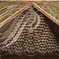TELOUET - KASBAH du GLAOUI : mouqarnas en bois peint (zouack) à la base d'une coupole