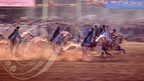 FANTASIA (Maroc) - la charge de profil (cavaliers du sud marocain)