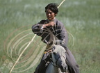 CHINE (MONGOLIE INTÉRIEURE) -  entre YIMIN et HAILAR : cavalier gardien de chevaux